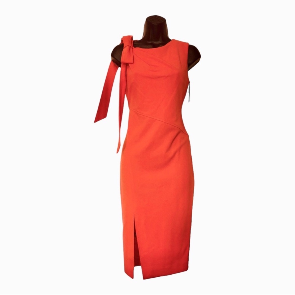 Calvin Klein sheath dress with shoulder bow